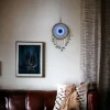 Örgülü Duvar Süsü Buz Mavisi Örgü Duvar Süsü
