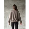 Luz&Pos Osy Modal Yumuşak Dokulu Kumaş Bisiklet Yaka Oversize Sweatshirt - Gri