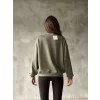 Luz&Pos Osy Modal Yumuşak Dokulu Kumaş Bisiklet Yaka Oversize Sweatshirt - Haki
