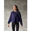 Luz&Pos Osy Modal Yumuşak Dokulu Kumaş Bisiklet Yaka Oversize Sweatshirt - Lacivert