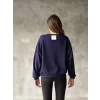 Luz&Pos Osy Modal Yumuşak Dokulu Kumaş Bisiklet Yaka Oversize Sweatshirt - Lacivert