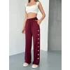 Luz&Pos Osy Modal Yumuşak Dokulu Kumaş Nakış İşlemeli Rahat Bol Paça Eşofman Pantalon - Bordo