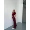 Luz&Pos Osy Modal Yumuşak Dokulu Kumaş Nakış İşlemeli Rahat Bol Paça Eşofman Pantalon - Bordo