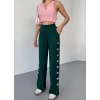 Luz&Pos Osy Modal Yumuşak Dokulu Kumaş Nakış İşlemeli Rahat Bol Paça Eşofman Pantalon - Haki
