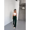 Luz&Pos Osy Modal Yumuşak Dokulu Kumaş Nakış İşlemeli Rahat Bol Paça Eşofman Pantalon - Haki