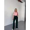 Luz&Pos Osy Modal Yumuşak Dokulu Kumaş Nakış İşlemeli Rahat Bol Paça Eşofman Pantalon - Haki