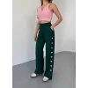 Luz&Pos Osy Modal Yumuşak Dokulu Kumaş Nakış İşlemeli Rahat Bol Paça Eşofman Pantalon - Haki