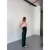 Luz&Pos Osy Modal Yumuşak Dokulu Kumaş Nakış İşlemeli Rahat Bol Paça Eşofman Pantalon - Haki