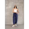 Luz&Pos Osy Modal Yumuşak Dokulu Kumaş Şalvar Pantalon - Lacivert