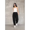 Luz&Pos Osy Modal Yumuşak Dokulu Kumaş Şalvar Pantalon - Siyah