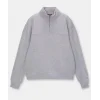 Oversize Yarım Farmuarlı Yakalı Basic SweatShirt - Gri