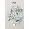 Oya Abiye Bileklik Kolye Pleksi Metalik Plastik Pul Gümüş Renk 24 gram 210 adet - BNC570
