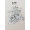 Oya Abiye Bileklik Kolye Pleksi Metalik Plastik Pul Gümüş Renk 24 gram 210 adet - BNC573