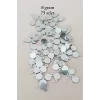 Oya Abiye Bileklik Kolye Pleksi Metalik Plastik Pul Gümüş Renk 8 gram 75 adet - BNC520