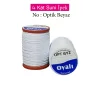 Oyalı 4 Kat Suni İpek İplik İğne Oyası Boncuk İpi Tığ Oyası No:Optik Beyaz