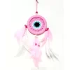 Pembe Dream Catcher Pembe Ve Beyaz Kuş Tüylü Düş Kapanı El Yapımı Duvar Süsü