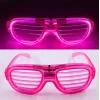 Pembe Led Işıklı Parti Gözlüğü - Neon Glow Şerit Gözlük 3 Modlu