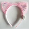Pembe Pullu Led Işıklı Kedi Kulak Taç