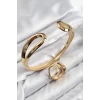 Pirinç Ayrık Model Gold Renk Bileklik Yüzük Set