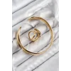 Pirinç Ayrık Model Gold Renk Bileklik Yüzük Set