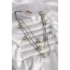 Pirinç Füme Renk Zincir 3D Gold Renk Kalp Model Kadın Kolye