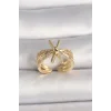 Pirinç Gold Renk Ayarlanabilir Ziron Taşlı Kadın Yüzük