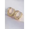 Pirinç Gold Renk Kalın Kemik Model Küpe