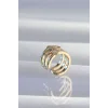Pirinç Gold Renk Yonca Earcuff Küpe