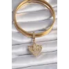 Pirinç Gold Renk Zirkon Taşlı Çapa Model Ajda Charm