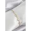 Pirinç Gold Renk Zirkon Taşlı Kadın Bileklik