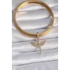 Pirinç Gold Renk Zirkon Taşlı Mikail Model Ajda Charm