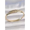 Pirinç Gold Renk Zirkon Taşlı Yıldız İşlemeli Kadın Kelepçe