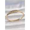 Pirinç Gold Renk Zirkon Taşlı Yıldız İşlemeli Kadın Kelepçe