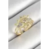 Pirinç Göz Figürlü Zirkon Taşlı Gold Renk Ayarlanabilir Kadın Yüzük