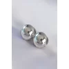 Pirinç Gümüş Renk İçi Boş Minimal Topçuk Küpe