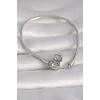 Pirinç Gümüş Renk İşleme Detay Charm Model Kadın Bileklik