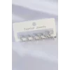 Pirinç Gümüş Renk Kalp Model Küpe Seti
