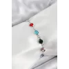 Pirinç Gümüş Renk Karışık Renk Zirkon Taşlı Kadın Bileklik