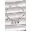 Pirinç Gümüş Renk Sallantı Zirkon Taşlı Deniz Yıldız Figür Charm Kadın Bileklik