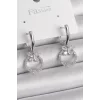 Pirinç Gümüş Renk Zirkon Taşlı Kelebek Figür Sallantı Detay Kadın Küpe