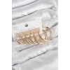 Pirinç Halka Model Gold Renk Kadın Set Küpe