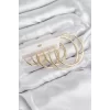 Pirinç Halka Model Gold Renk Kadın Set Küpe
