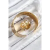 Pirinç İncili Model Gold Renk Bileklik Yüzük Set