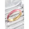 Pirinç Pembe Mineli Mermer Desen Model Gold Renk Kadın Kelepçe