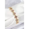 Pirinç Pembe Zirkon Taşlı Yonca Model Gold Renk VIP Seri Kadın Bileklik