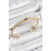 Pirinç Renkli Zirkon Taşlı Vintage Model Gold Renk Kadın Kelepçe