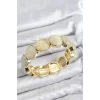 Pirinç Vintage Model Gold Renk Lastikli Kadın Bileklik