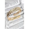 Pirinç Yaprak Model Gold Renk Kadın Pazu Bileklik