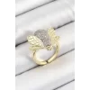 Pirinç Zirkon Taşlı Arı Model Gümüş Ve Gold Renk Kadın Yüzük