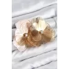 Pirinç Zirkon Taşlı Çiçek Model Gold Renk Kadın Küpe